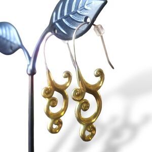 Spirit Brass Swirl Earrings with Sterling Silver Wires